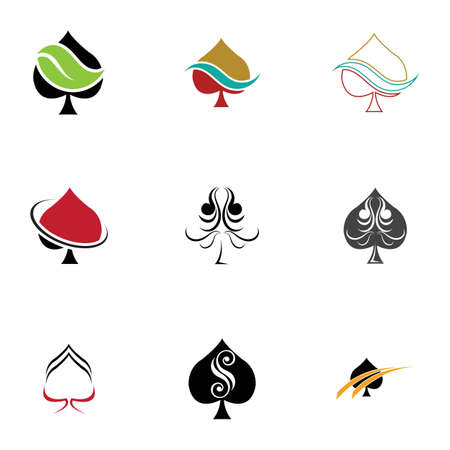 set of Ace spades logo vector illustration design templateのイラスト素材