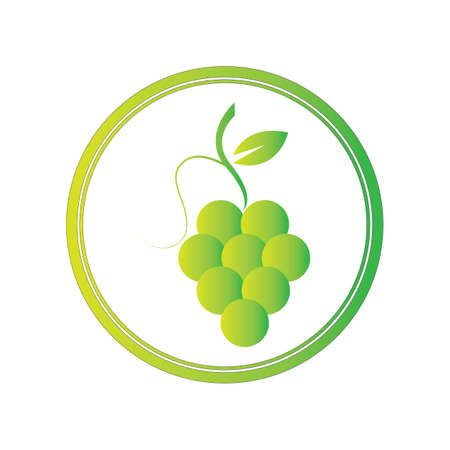 green fresh Grapes icon vector illustration design templateのイラスト素材