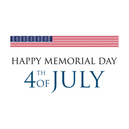 Happy Memorial Day american vector illustration design. National american holiday illustration with USA flagのイラスト素材