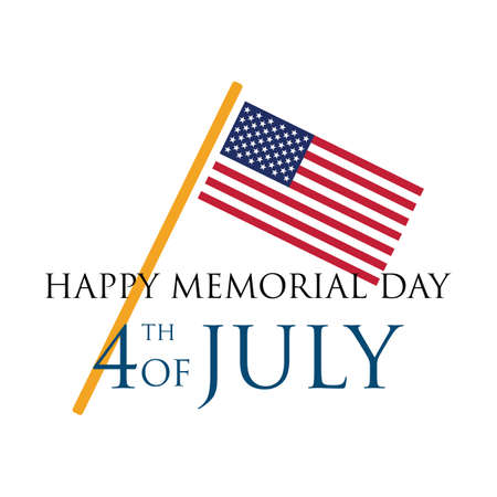 Happy Memorial Day american vector illustration design. National american holiday illustration with USA flagのイラスト素材