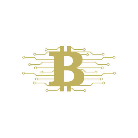 Vector illustration Bitcoin crypto currency logo designのイラスト素材