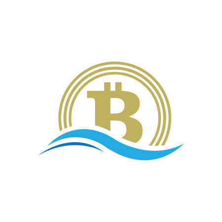 Vector illustration Bitcoin crypto currency logo designのイラスト素材