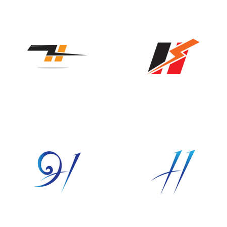 Letter H logo set icon vector design templateのイラスト素材