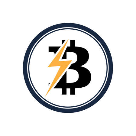 illustration Bitcoin crypto currency logo designのイラスト素材
