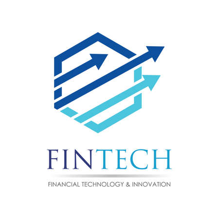Modern logo concept design for fintech and digital finance technologies