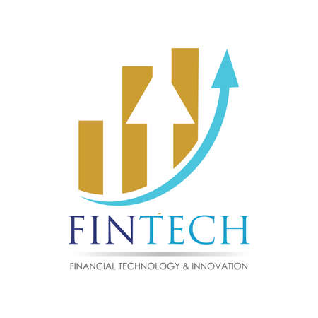Modern logo concept design for fintech and digital finance technologiesのイラスト素材