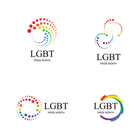 vector illustration of LGBT Pride Month logo and symbol set designのイラスト素材