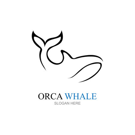 Orca Logo Vector Illustration On Trendy Design.のイラスト素材