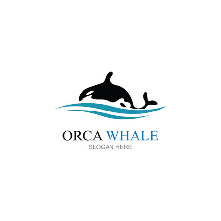 Orca Logo Vector Illustration On Trendy Design.のイラスト素材