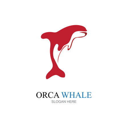 Orca Logo Vector Illustration On Trendy Design.のイラスト素材