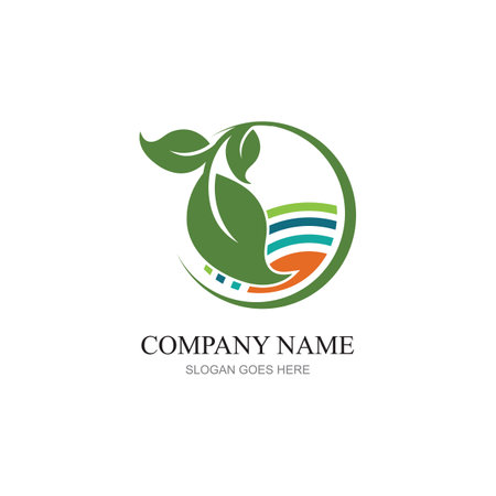 green plant farm vector logo conceptのイラスト素材