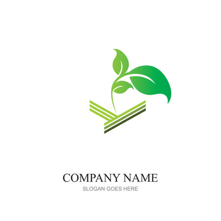 green plant farm vector logo conceptのイラスト素材