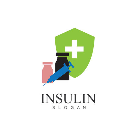insulin injection icon illustration simple design element vector logo templateのイラスト素材