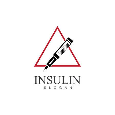 insulin injection icon illustration simple design element vector logo templateのイラスト素材