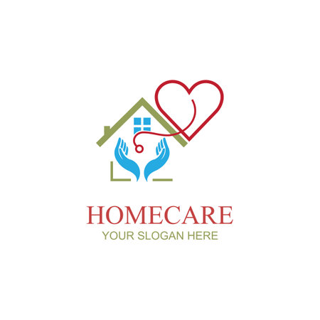 Home Care Logo Template, Medical Home Logoのイラスト素材