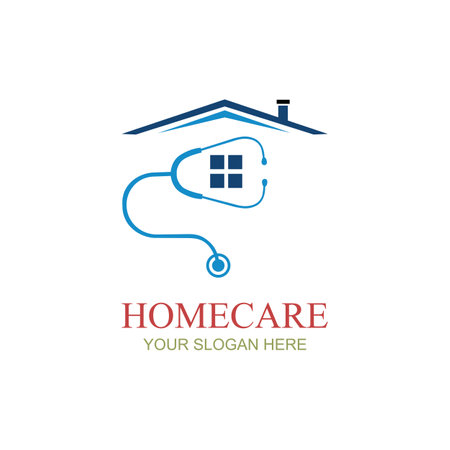 Home Care Logo Template, Medical Home Logoのイラスト素材