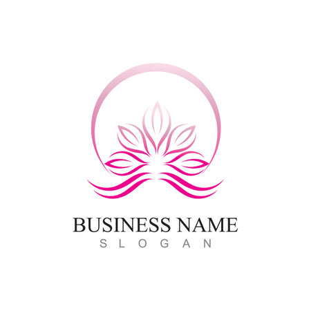 Beauty Vector lotus flowers design logo Template iconのイラスト素材