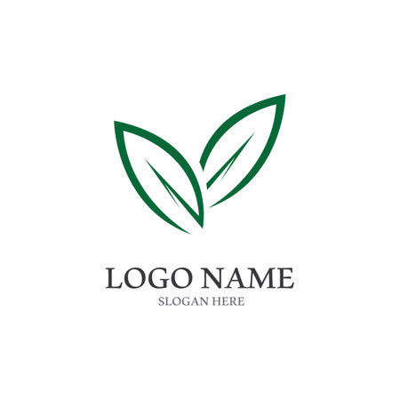 Tree leaf vector logo design, eco friendly conceptのイラスト素材