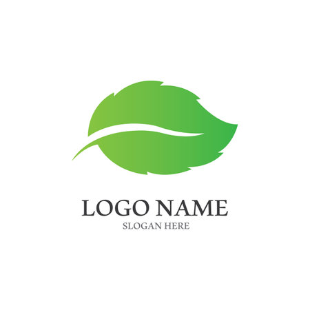 Tree leaf vector logo design, eco friendly conceptのイラスト素材
