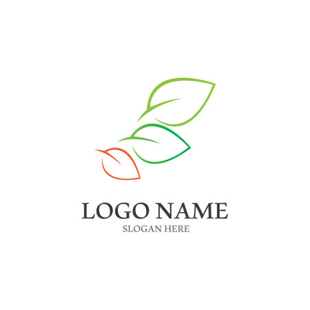 Tree leaf vector logo design, eco friendly conceptのイラスト素材
