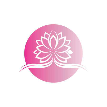 Vector illustration of  lotus flowers design logoのイラスト素材