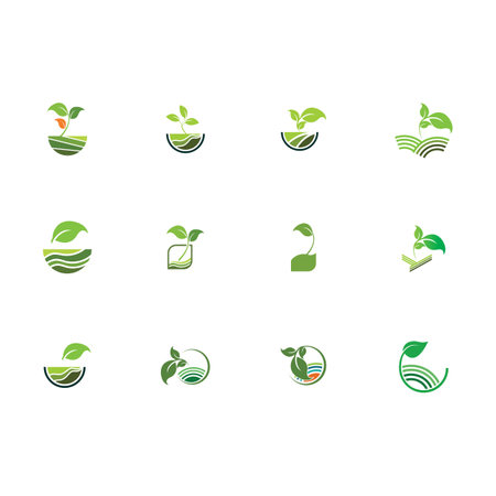 nature of green plant farm vector logo conceptのイラスト素材