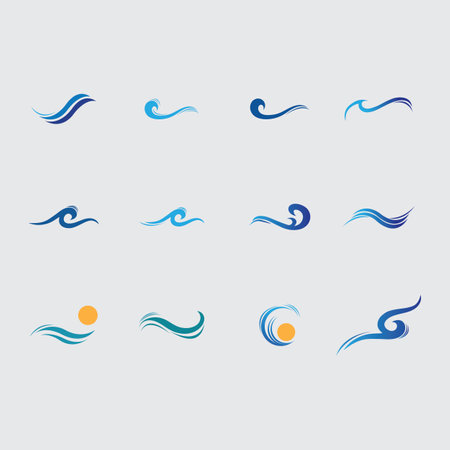 Water wave icon vector illustration design logoのイラスト素材