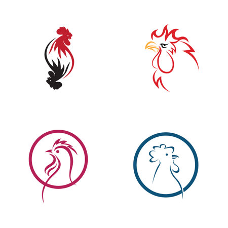 vector set of Rooster logo images illustration designのイラスト素材