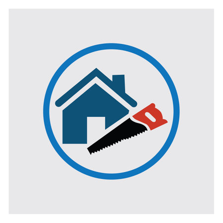 simple House repair logo images illustration design on gray backgroundのイラスト素材