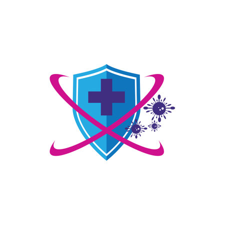 Virus protection logo images illustration designのイラスト素材