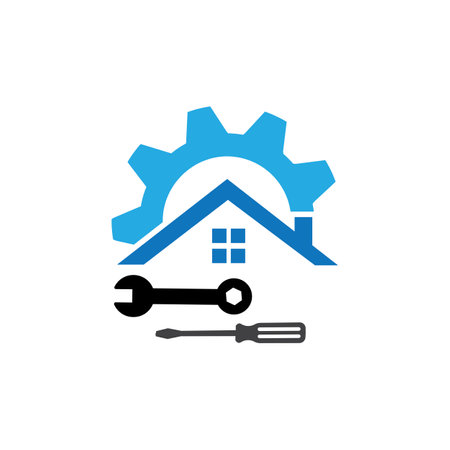 House repair logo images illustration designのイラスト素材