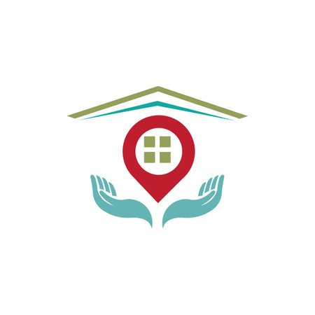 A House location logo, home location, pin house logoのイラスト素材