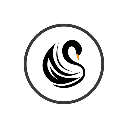 classic Swan logo and symbol vector illustration designのイラスト素材