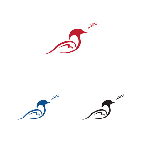 a collection of beautiful and charming bird logos on a white backgroundのイラスト素材
