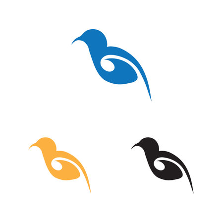 a collection of beautiful and charming bird logos on a white backgroundのイラスト素材