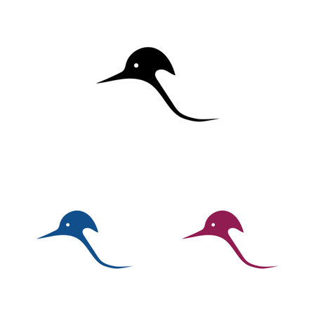 a collection of beautiful and charming bird logos on a white backgroundのイラスト素材