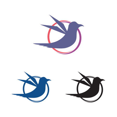 a collection of beautiful and charming bird logos on a white backgroundのイラスト素材