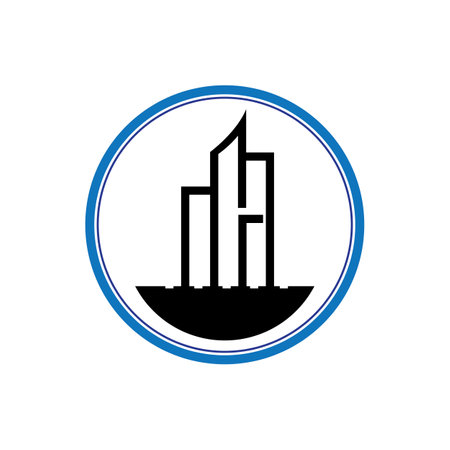building and real estate logo vector icon illustration designのイラスト素材