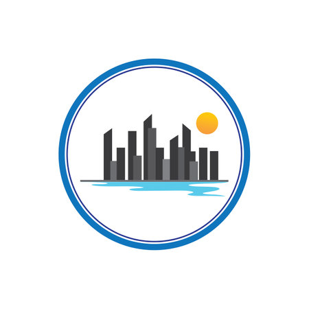 building and real estate logo vector icon illustration designのイラスト素材