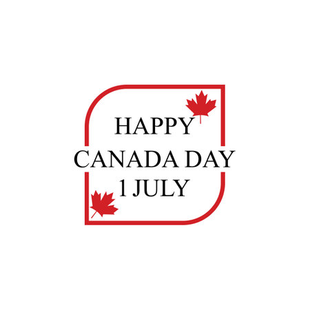 Illustration Anniversary celebration Canada day in maple leaf flag background with Travel landmarks architecture of Canada in Toronto and Ontario, in paper art, paper cut style. Vector illustrationのイラスト素材