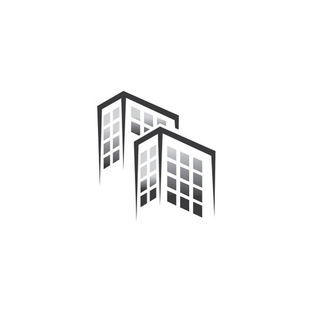Creative modern abstract real estate logo design, colorful gradient building property real estate bag logo design templateのイラスト素材