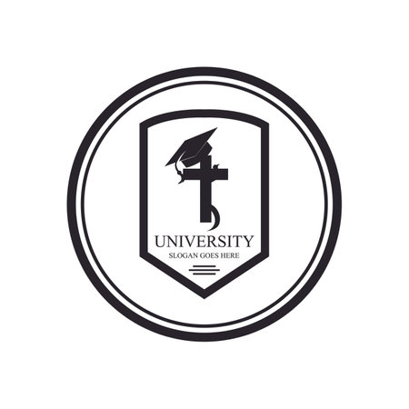 Emblems or shields for university and academy vector logo designのイラスト素材