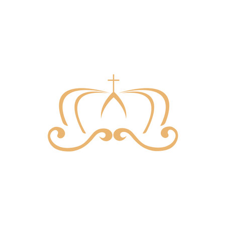 Vintage Crown Logo Royal King Queen abstrak Logo desain vektor Template. Simbol geometris Logotype ikon konsepのイラスト素材