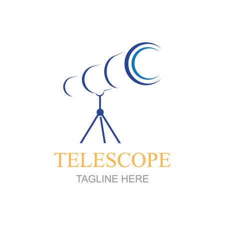 Telescope logo and symbol design vector templateのイラスト素材