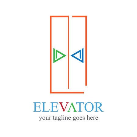 Lift and elevator logo design minimal logotype vector templateのイラスト素材