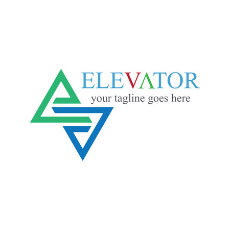 Lift and elevator logo design minimal logotype vector templateのイラスト素材