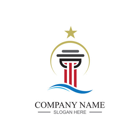 justice law Logo Template vector illsutration designのイラスト素材