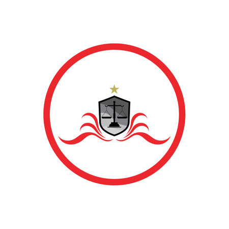 vector illustration of justice law logo and symbol on white backgroundのイラスト素材