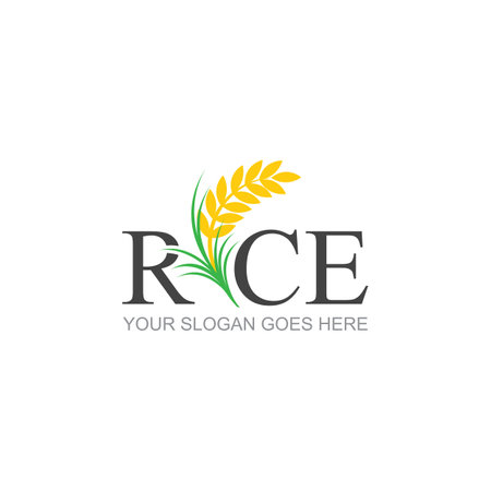 Rice or wheat grain agriculture logo design for your business and product names or for all your ideasのイラスト素材