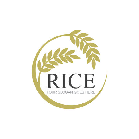 Rice or wheat grain agriculture logo design for your business and product names or for all your ideasのイラスト素材
